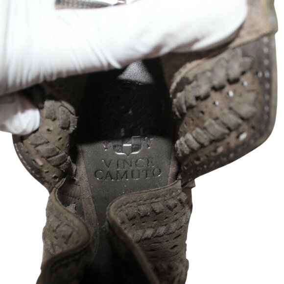 Vince Camuto Womens Sz 7M Prasata Boho Dark Gray Ankle Booties Perforated Suede - Picture 9 of 11